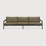 Jack outdoor sofa - varnished teak - black - Green fabric - 3+ seater White Cliff Studio Outdoor Sofa