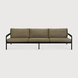 Jack outdoor sofa - varnished teak - black - Green fabric - 3+ seater White Cliff Studio Outdoor Sofa