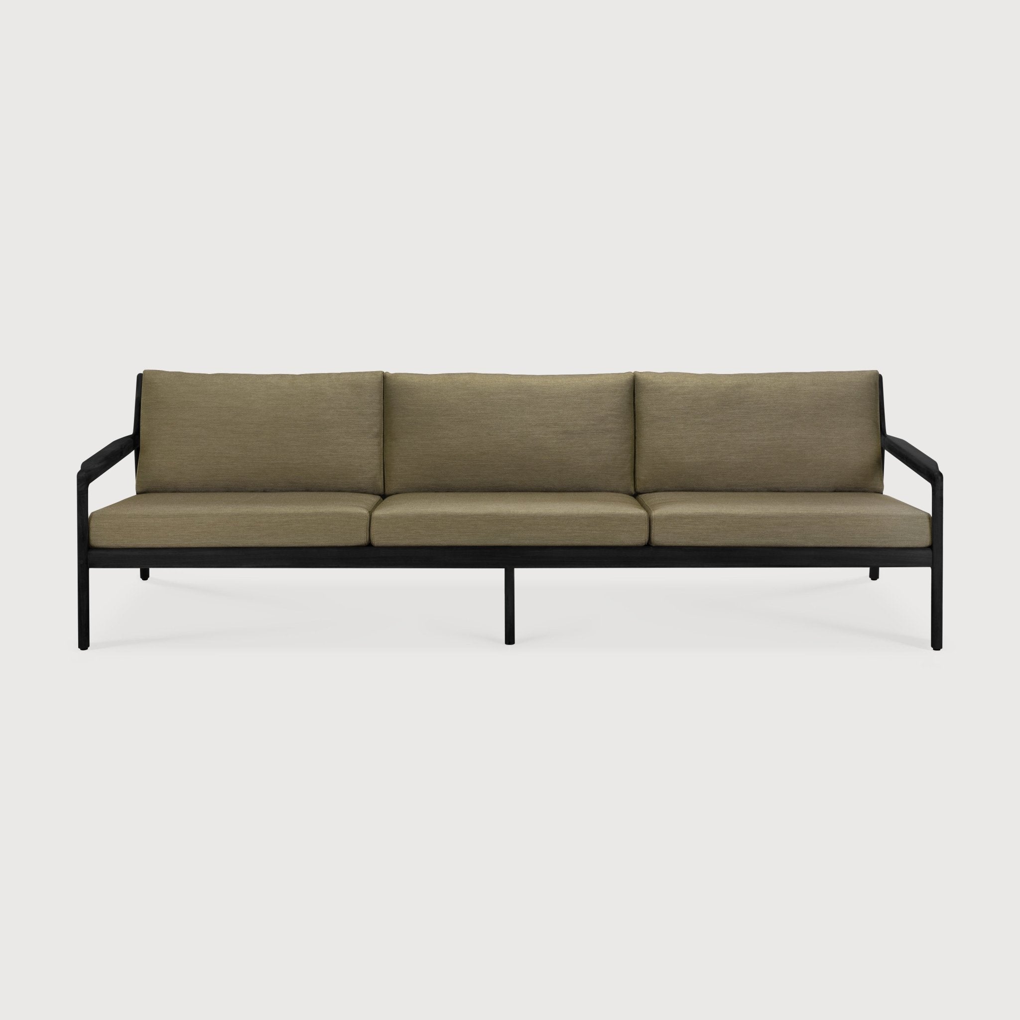 Jack outdoor sofa - varnished teak - black - Green fabric - 3+ seater White Cliff Studio Outdoor Sofa