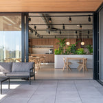 Jack outdoor sofa - varnished teak - black - Mocha fabric - 3+ seater White Cliff Studio Outdoor Sofa