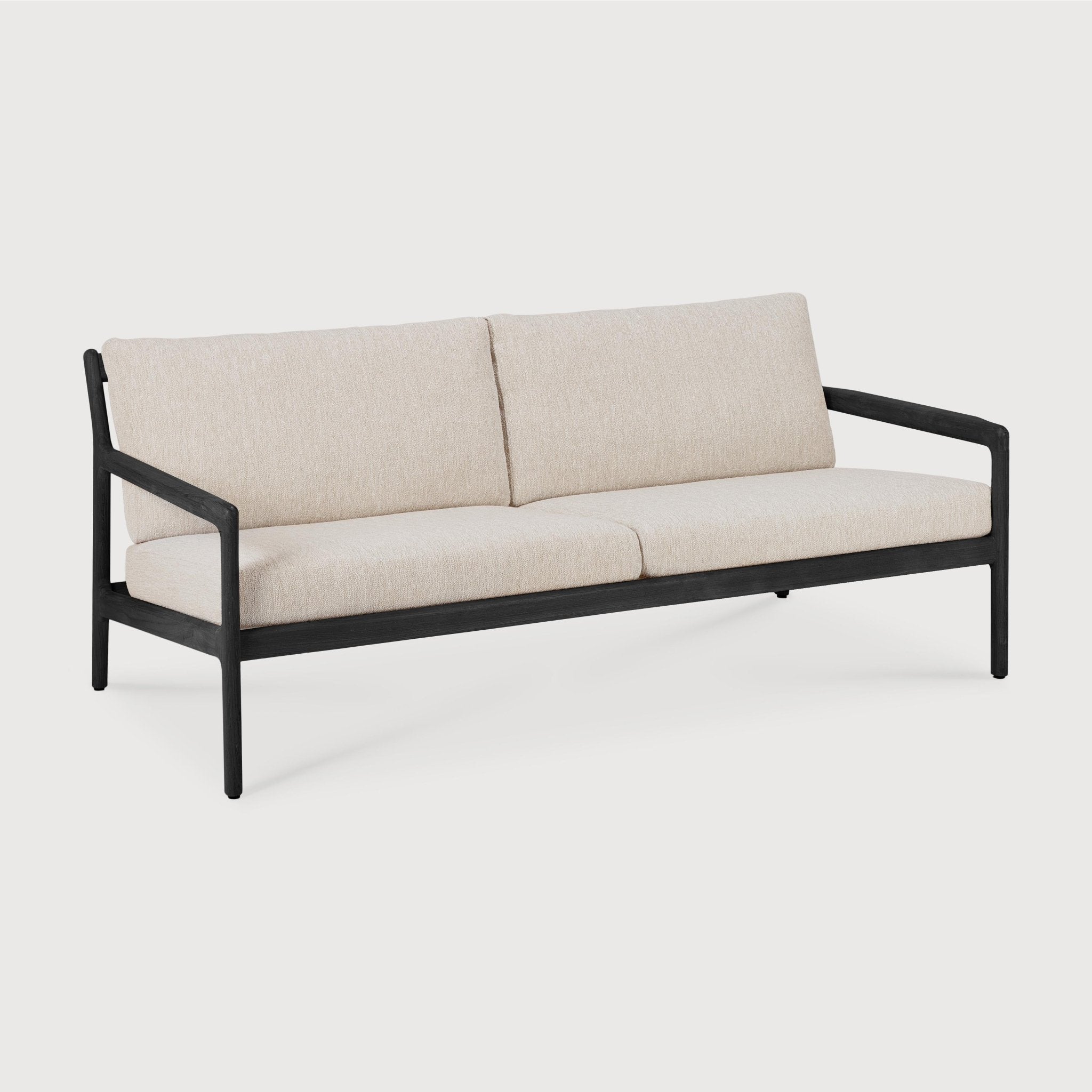 Jack outdoor sofa - varnished teak - black - Natural fabric - 2+ seater White Cliff Studio Outdoor Sofa