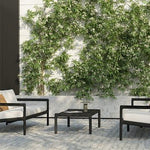 Jack outdoor sofa - varnished teak - black - Natural fabric - 3+ seater White Cliff Studio Outdoor Sofa