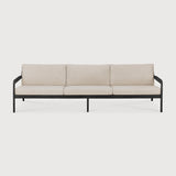 Jack outdoor sofa - varnished teak - black - Natural fabric - 3+ seater White Cliff Studio Outdoor Sofa