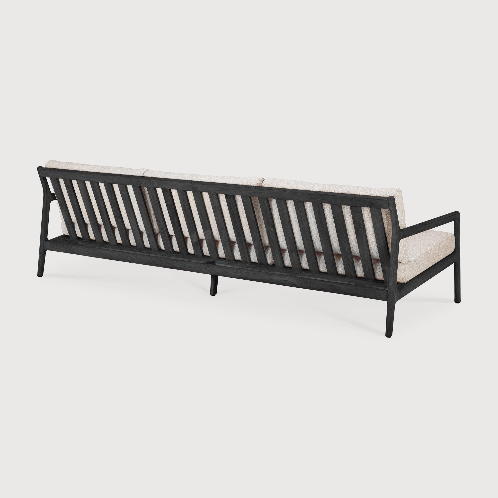 Jack outdoor sofa - varnished teak - black - Natural fabric - 3+ seater White Cliff Studio Outdoor Sofa