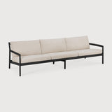 Jack outdoor sofa - varnished teak - black - Natural fabric - 3+ seater White Cliff Studio Outdoor Sofa