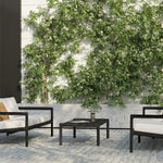 Jack outdoor sofa - varnished teak - black - Off White fabric - 2+ seater White Cliff Studio Outdoor Sofa