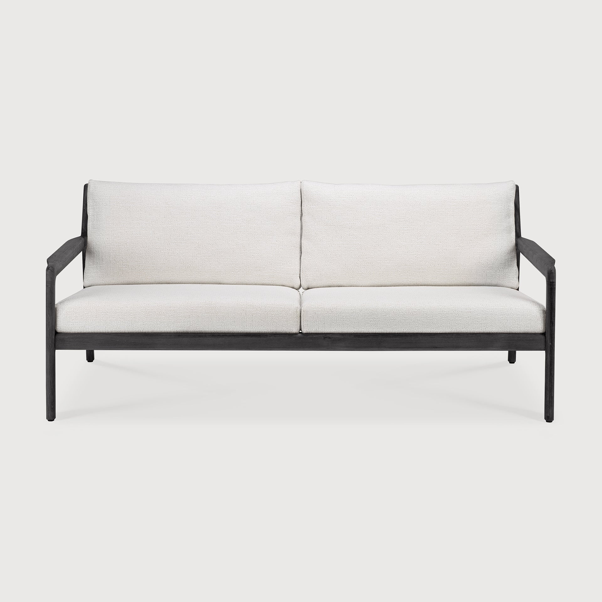 Jack outdoor sofa - varnished teak - black - Off White fabric - 2+ seater White Cliff Studio Outdoor Sofa