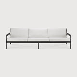 Jack outdoor sofa - varnished teak - black - Off White fabric - 3+ seater White Cliff Studio Outdoor Sofa