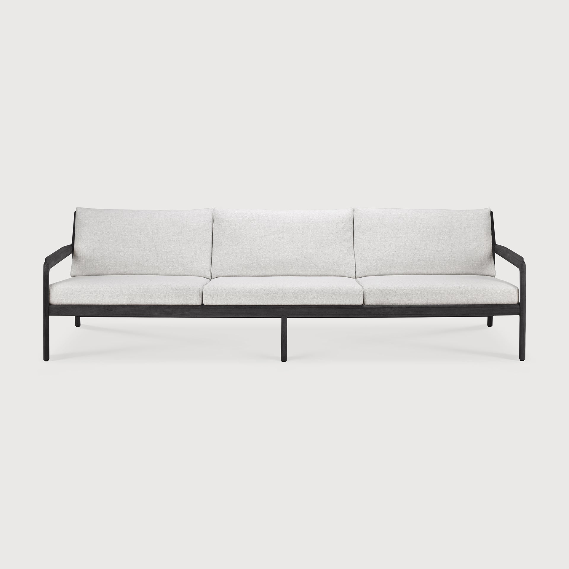 Jack outdoor sofa - varnished teak - black - Off White fabric - 3+ seater White Cliff Studio Outdoor Sofa