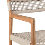 Jack Woven outdoor dining chair - teak - Beige cord - with arms White Cliff Studio Outdoor Dining Chair
