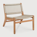 Jack Woven outdoor lounge chair - teak - Beige cord White Cliff Studio Outdoor Lounge Chair
