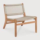Jack Woven outdoor lounge chair - teak - Beige cord White Cliff Studio Outdoor Lounge Chair