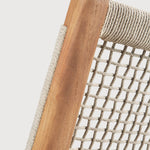 Jack Woven outdoor lounge chair - teak - Beige cord White Cliff Studio Outdoor Lounge Chair