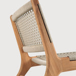 Jack Woven outdoor lounge chair - teak - Beige cord White Cliff Studio Outdoor Lounge Chair