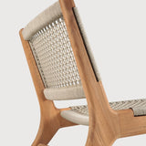 Jack Woven outdoor lounge chair - teak - Beige cord White Cliff Studio Outdoor Lounge Chair