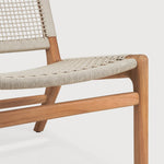 Jack Woven outdoor lounge chair - teak - Beige cord White Cliff Studio Outdoor Lounge Chair