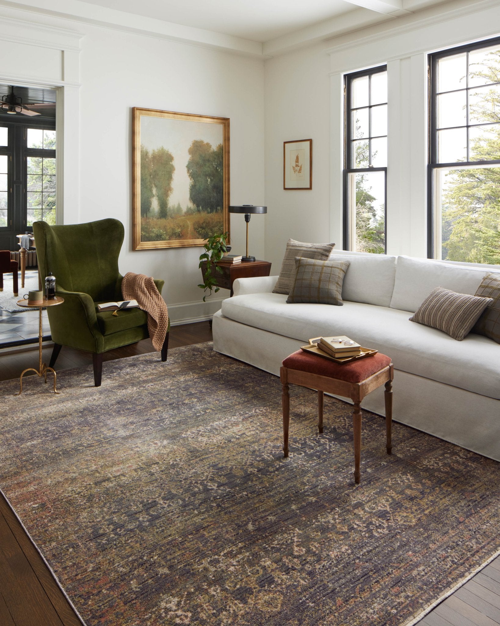 Jean Stoffer x Loloi Bradbury Ink / Multi 10' - 0" x 14' - 0" Area Rug White Cliff Studio Area Rugs