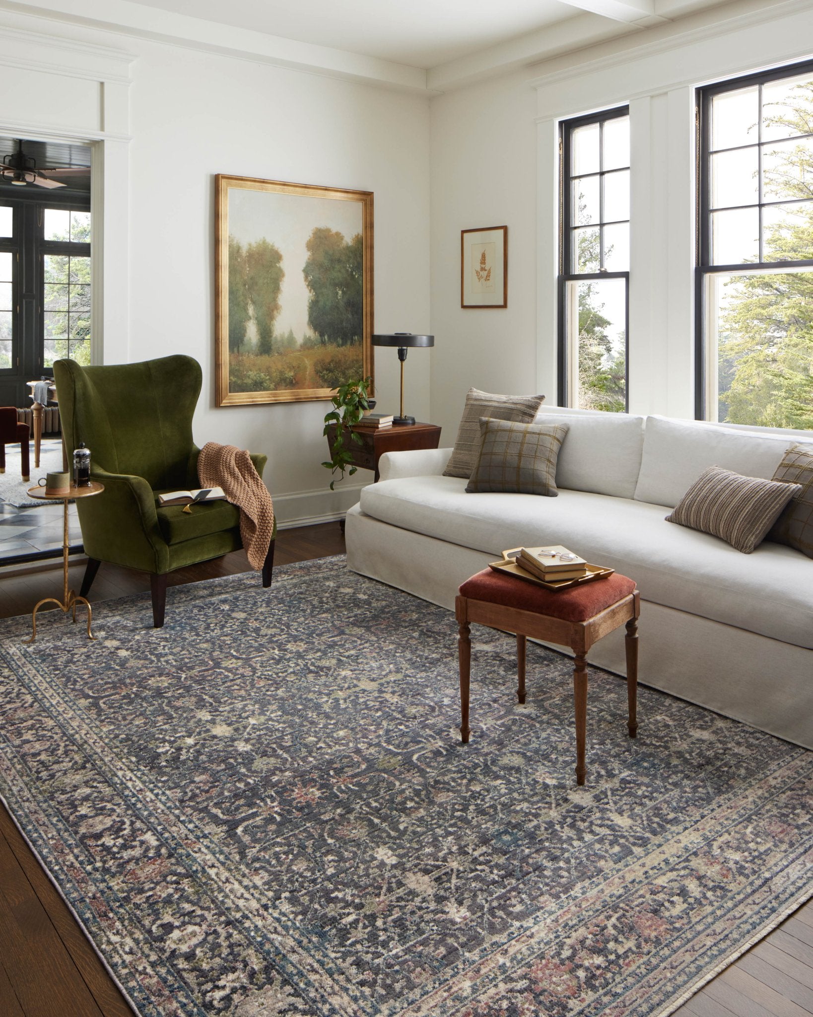 Jean Stoffer x Loloi Bradbury Midnight/ Multi 10' - 0" x 14' - 0" Area Rug White Cliff Studio Area Rugs