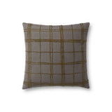 Jean Stoffer x Loloi Edward Charcoal / Olive 18'' x 18'' Cover w/Down Pillow White Cliff Studio Throw Pillows