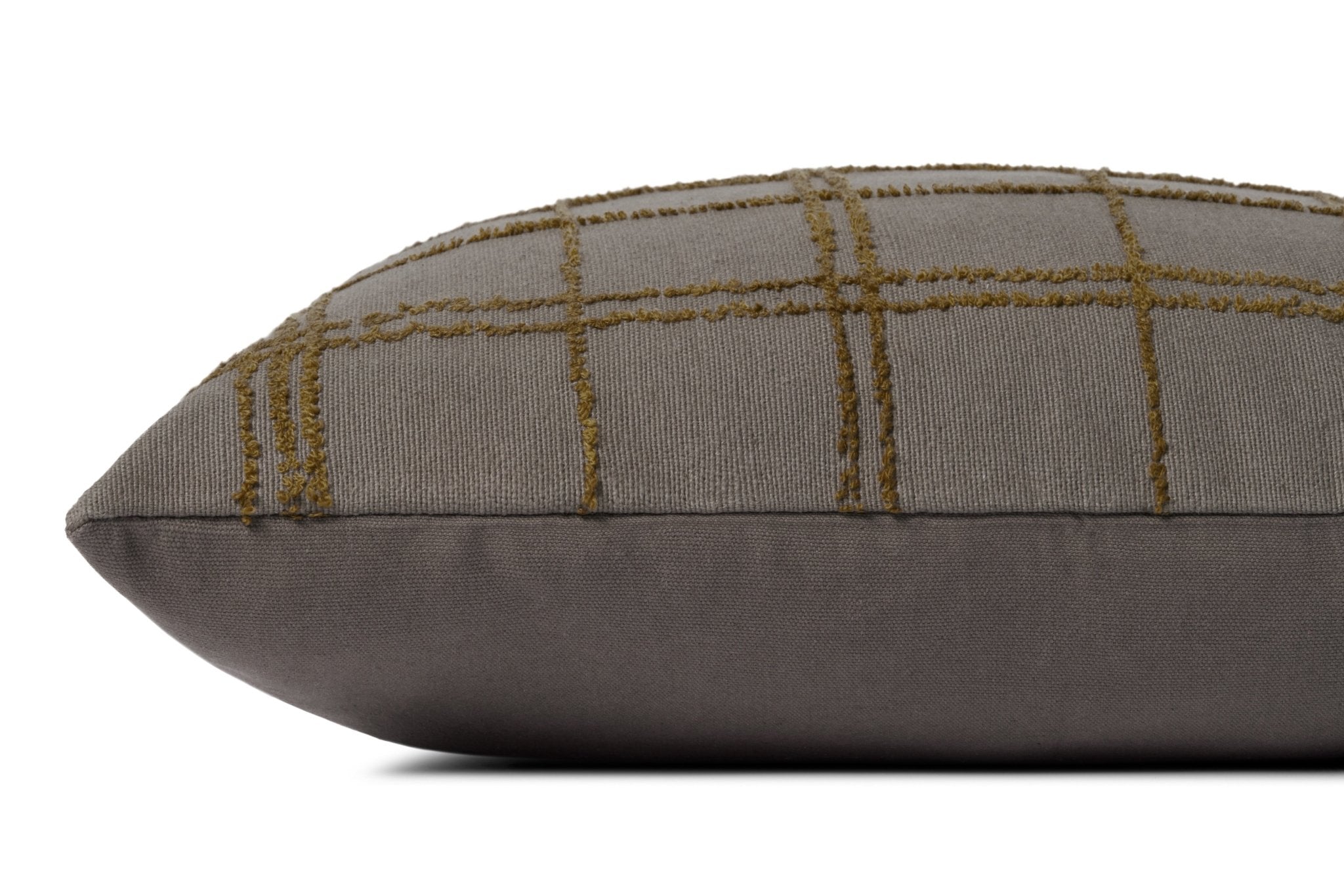 Jean Stoffer x Loloi Edward Charcoal / Olive 18'' x 18'' Cover w/Down Pillow White Cliff Studio Throw Pillows