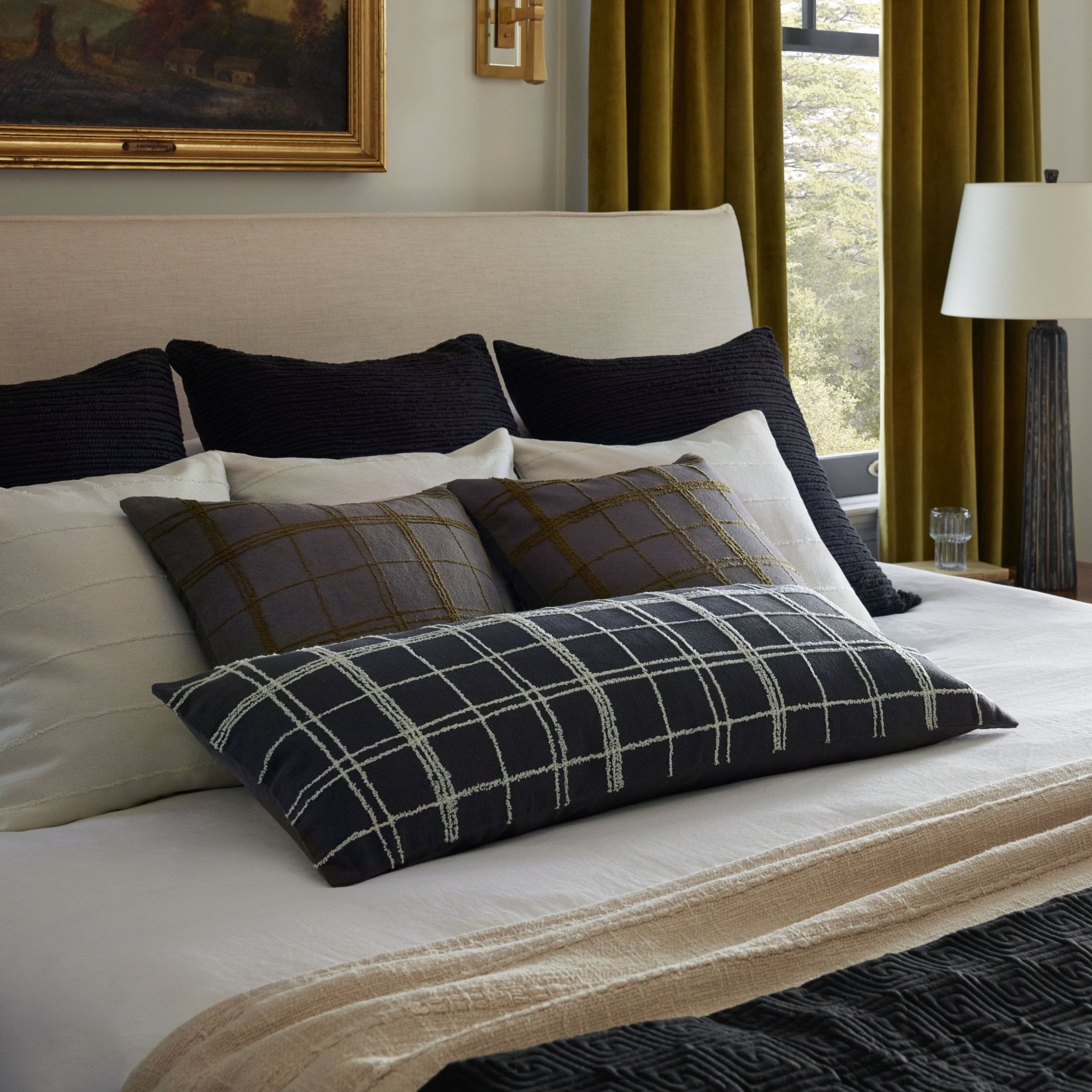 Jean Stoffer x Loloi Julia Ivory 18'' x 18'' Cover w/Down Pillow White Cliff Studio Throw Pillows