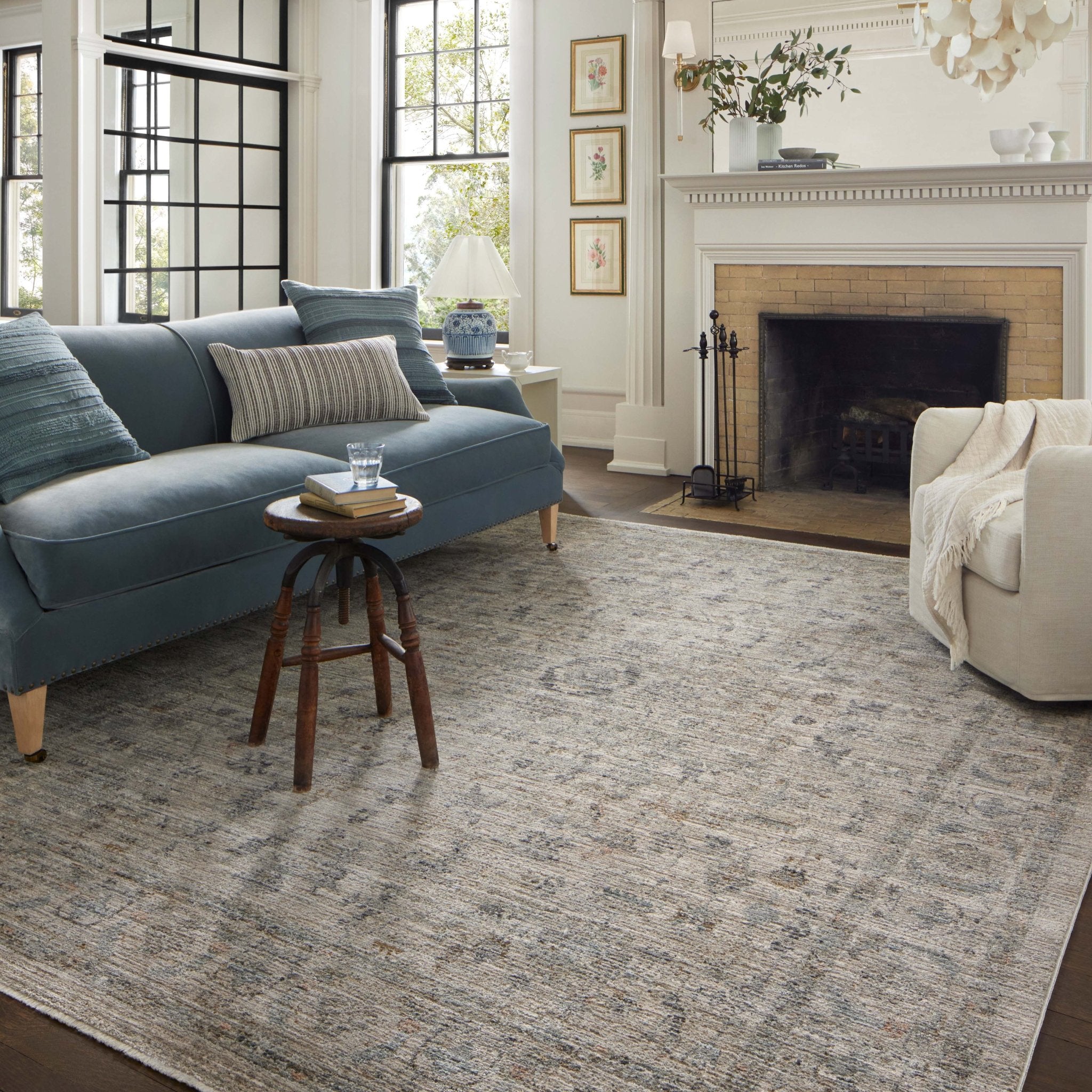 Jean Stoffer x Loloi Katherine Beige / Mist 11' - 6" x 15' - 7" Area Rug White Cliff Studio Area Rugs