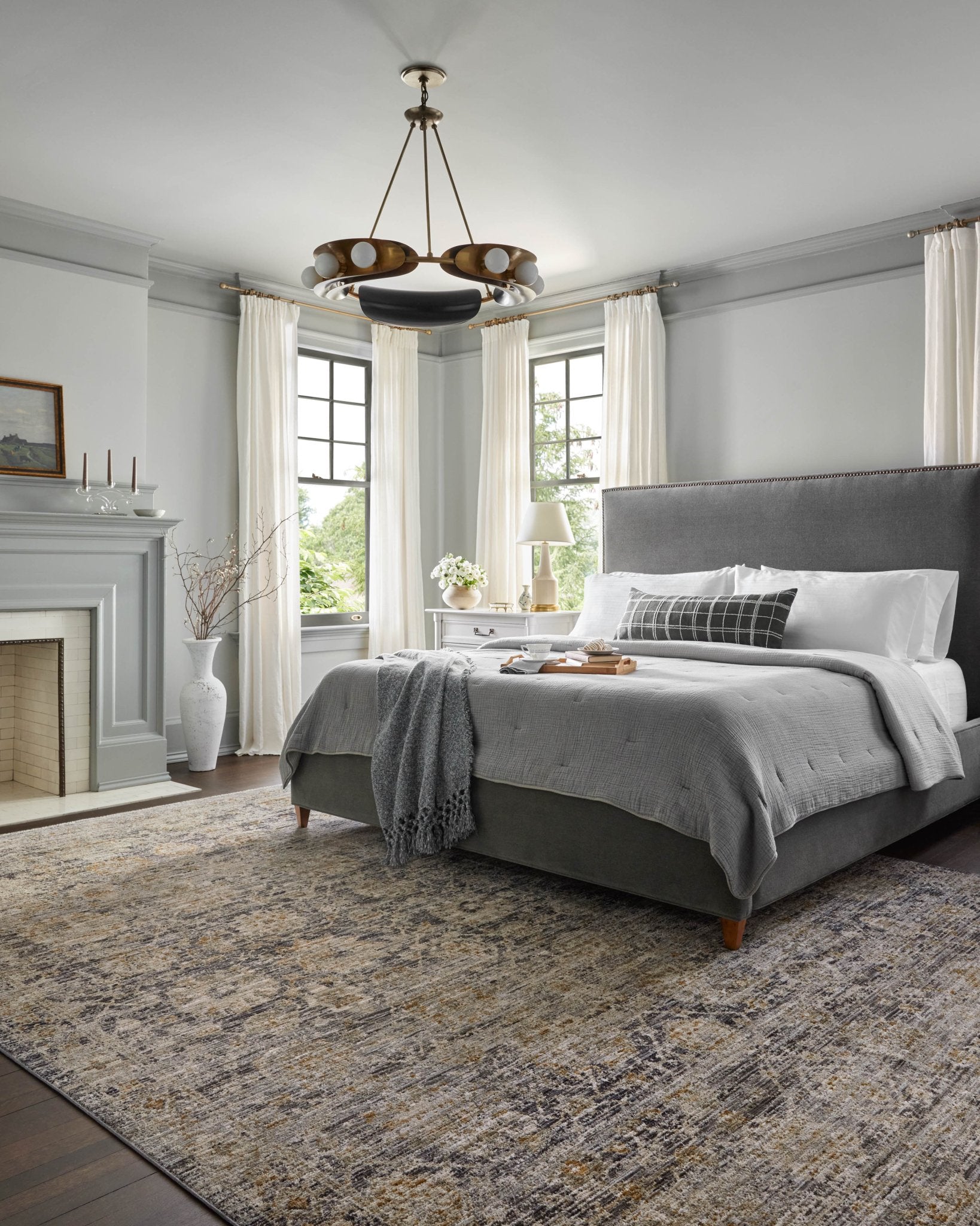 Jean Stoffer x Loloi Katherine Charcoal / Gold 11' - 6" x 15' - 7" Area Rug White Cliff Studio Area Rugs