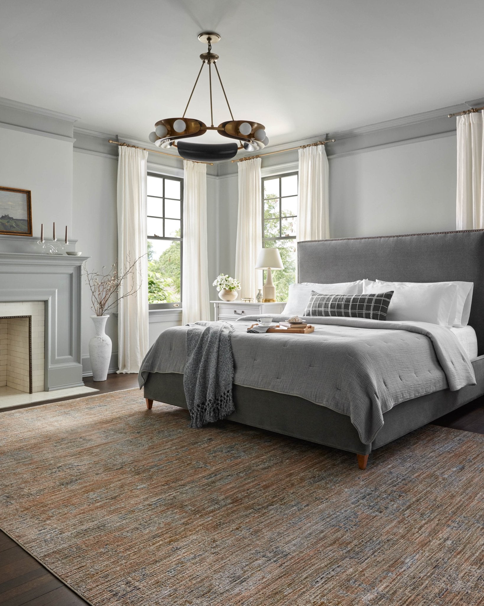 Jean Stoffer x Loloi Katherine Copper / Steel 11' - 6" x 15' - 7" Area Rug White Cliff Studio Area Rugs