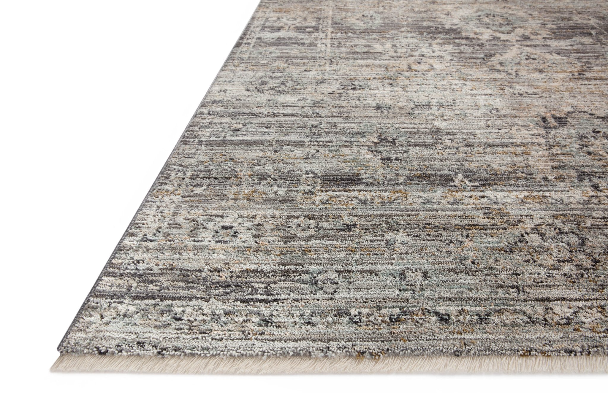 Jean Stoffer x Loloi Katherine Graphite / Jade 11' - 6" x 15' - 7" Area Rug White Cliff Studio Area Rugs
