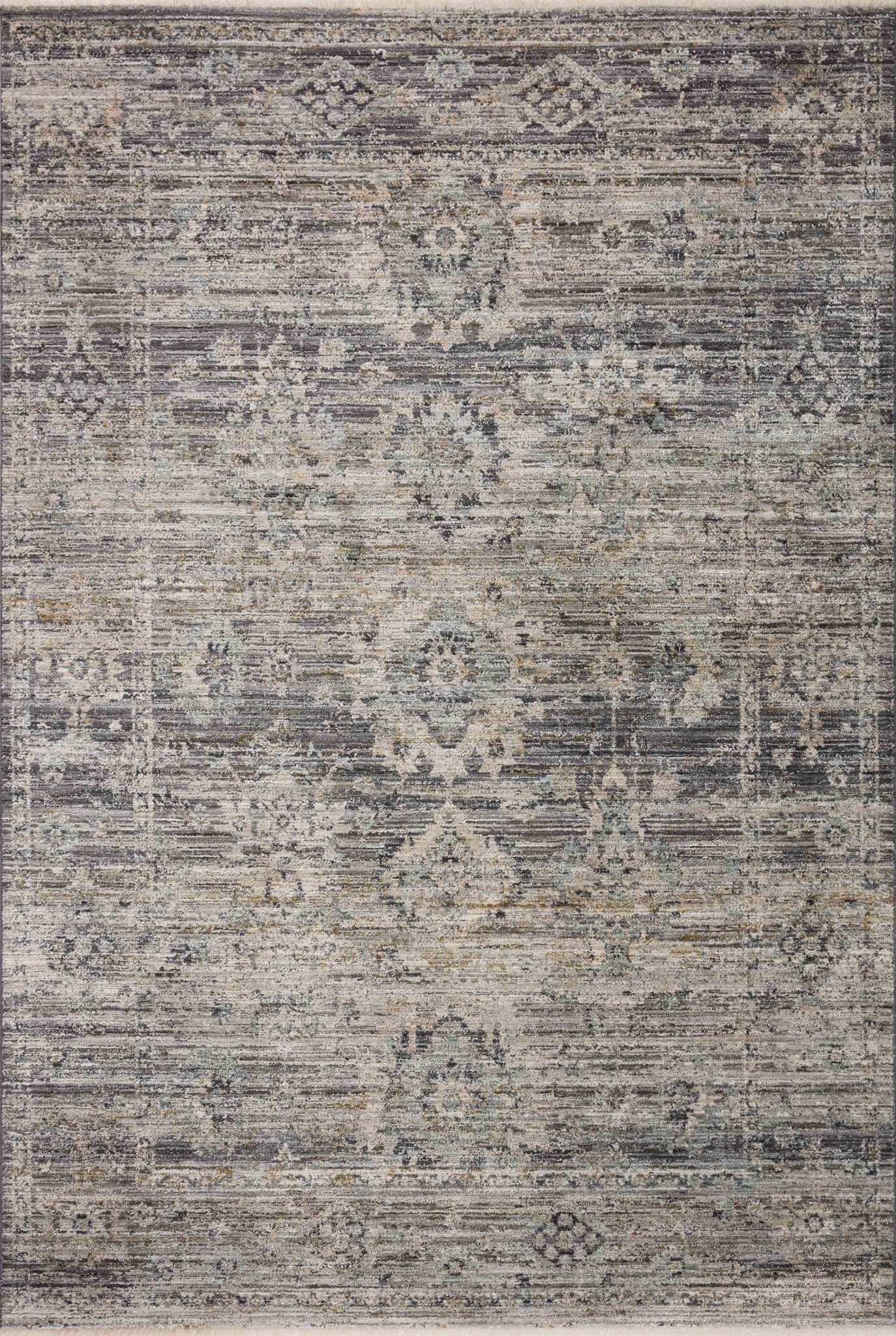 Jean Stoffer x Loloi Katherine Graphite / Jade 11' - 6" x 15' - 7" Area Rug White Cliff Studio Area Rugs