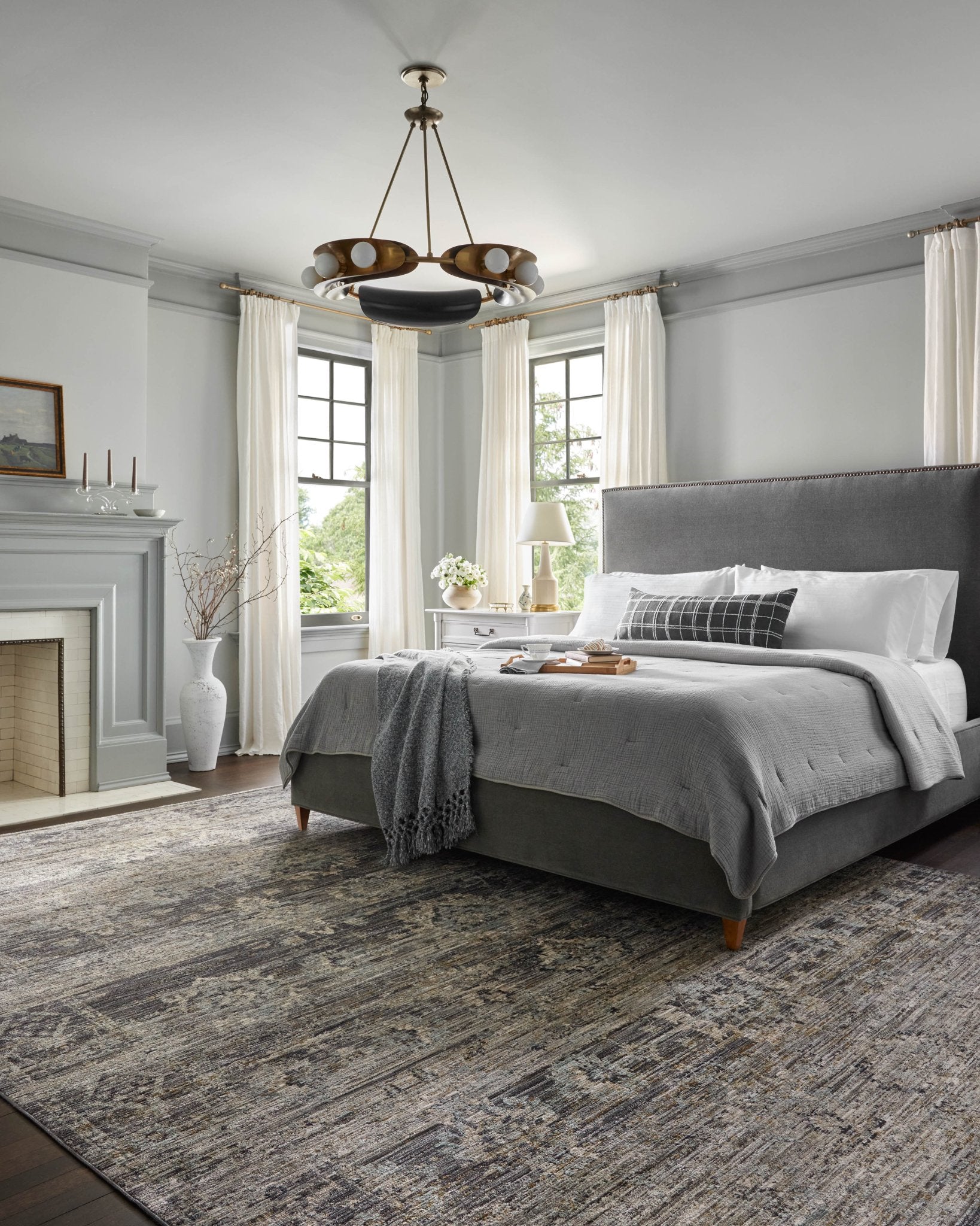 Jean Stoffer x Loloi Katherine Graphite / Jade 11' - 6" x 15' - 7" Area Rug White Cliff Studio Area Rugs