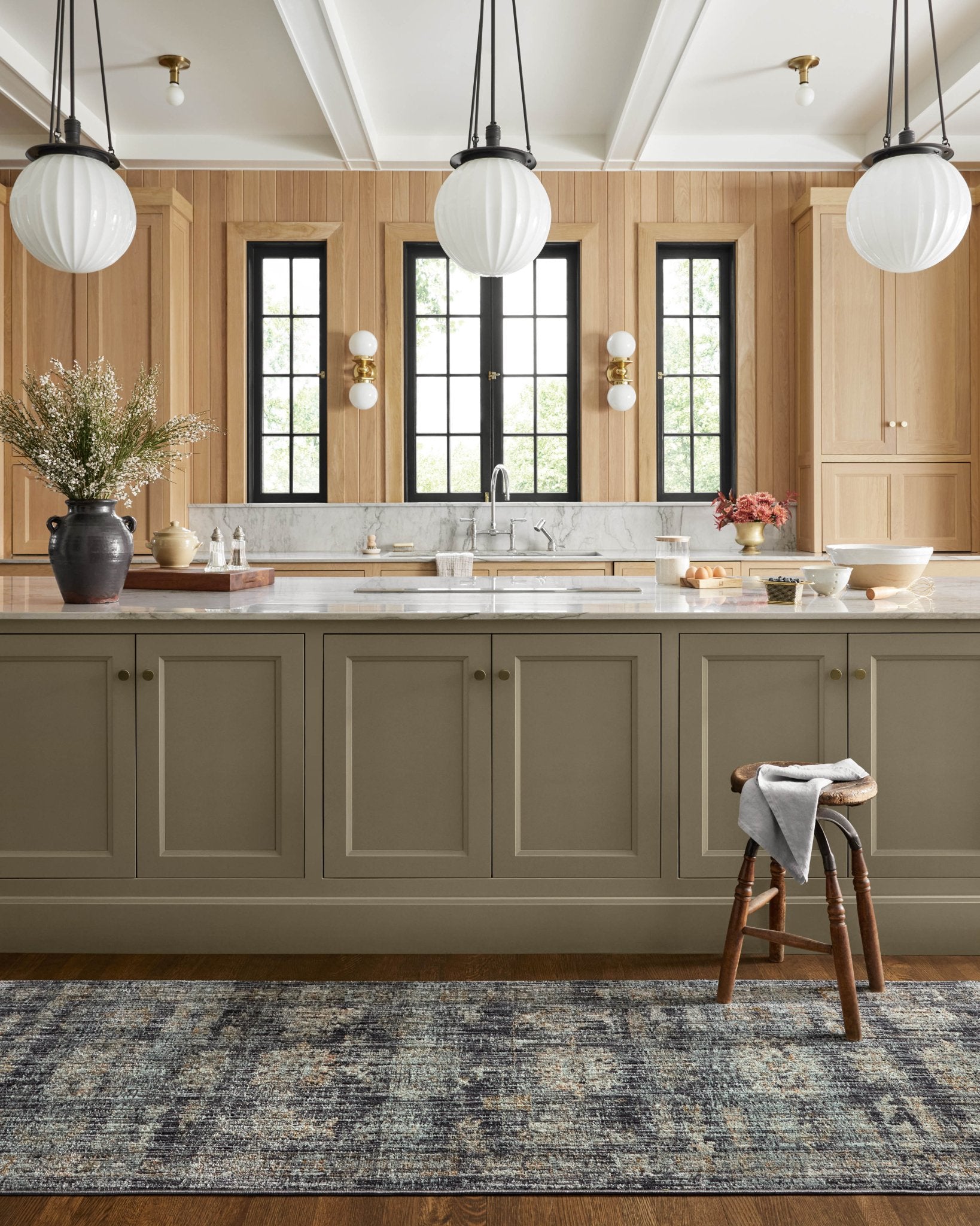 Jean Stoffer x Loloi Katherine Ink / Jade 11' - 6" x 15' - 7" Area Rug White Cliff Studio Area Rugs