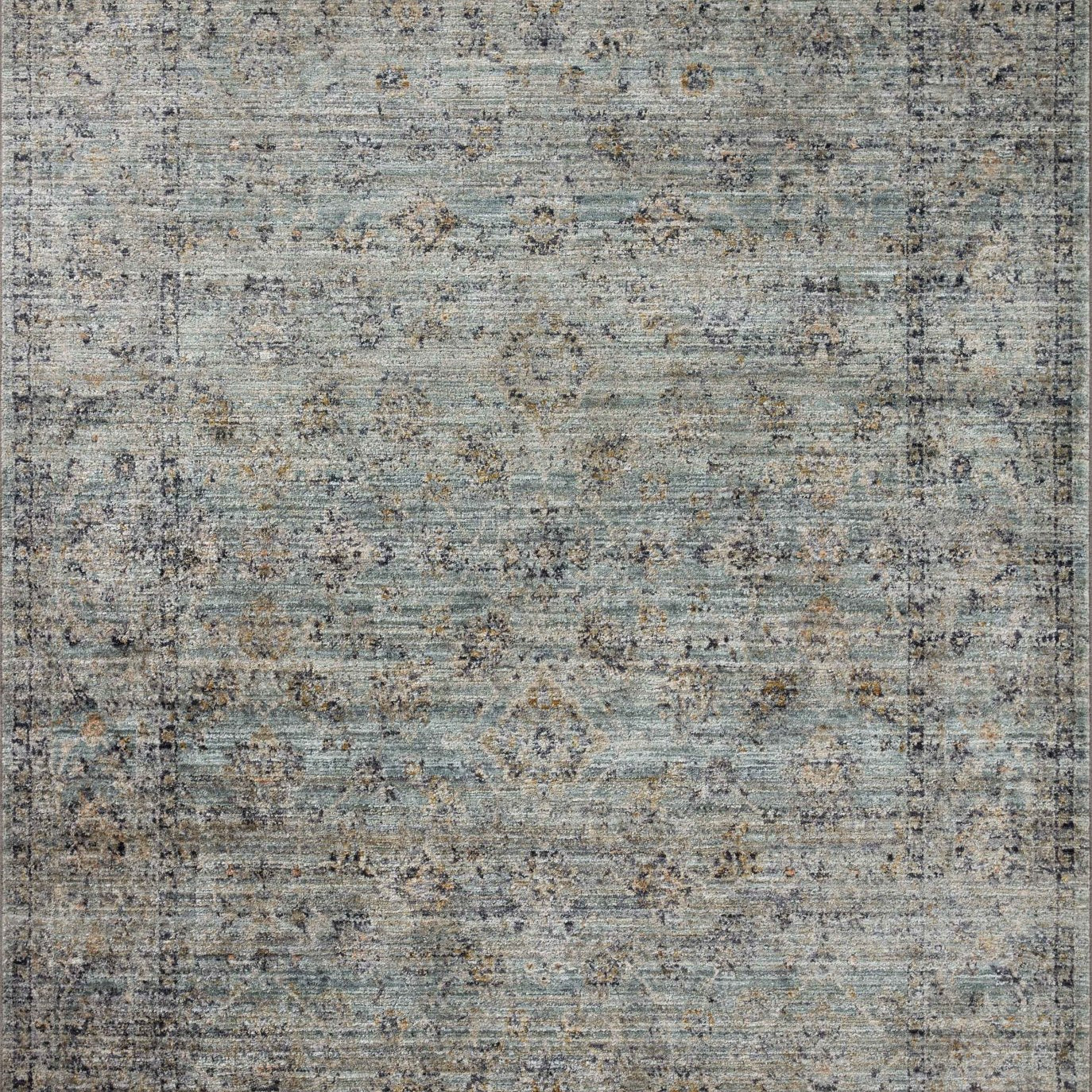 Jean Stoffer x Loloi Katherine Ocean / Gold 11' - 6" x 15' - 7" Area Rug White Cliff Studio Area Rugs