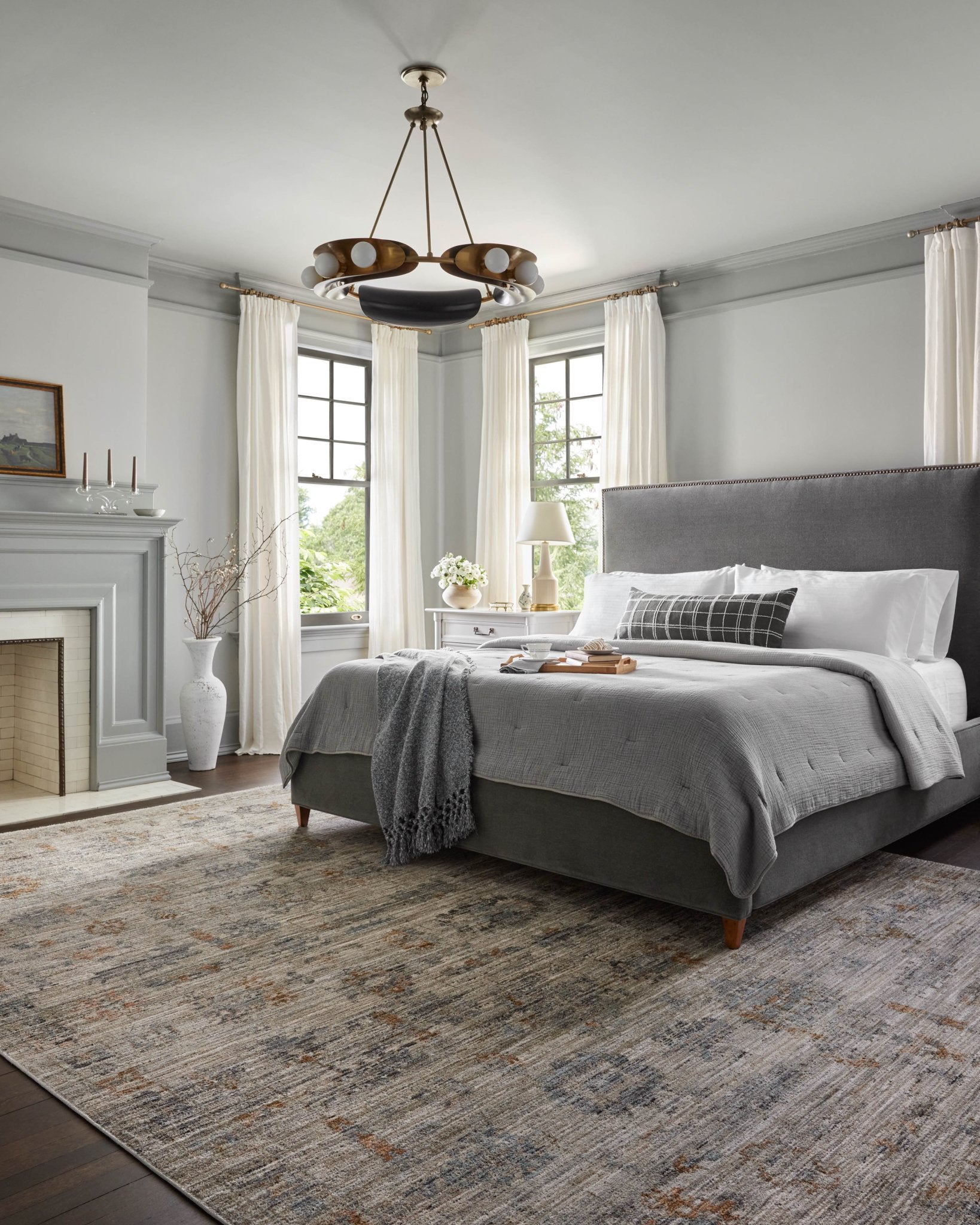 Jean Stoffer x Loloi Katherine Pebble / Ocean 11' - 6" x 15' - 7" Area Rug White Cliff Studio Area Rugs