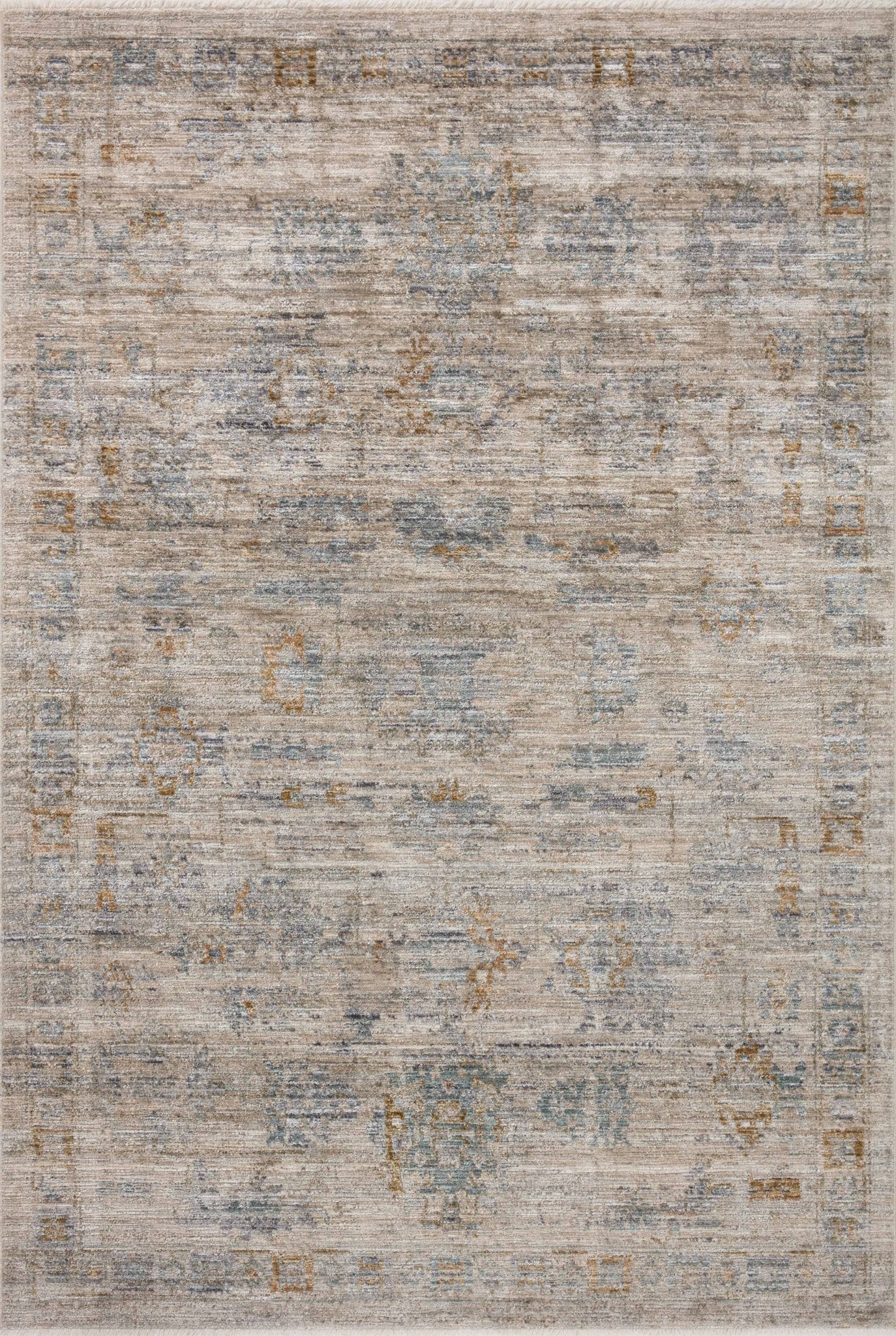 Jean Stoffer x Loloi Katherine Pebble / Ocean 11' - 6" x 15' - 7" Area Rug White Cliff Studio Area Rugs