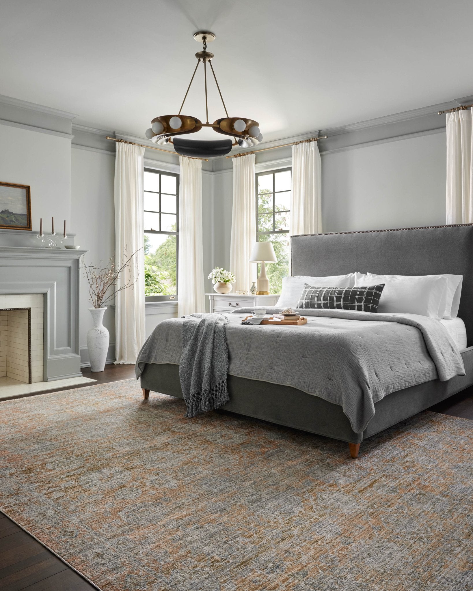 Jean Stoffer x Loloi Katherine Terracotta / Smoke 11' - 6" x 15' - 7" Area Rug White Cliff Studio Area Rugs