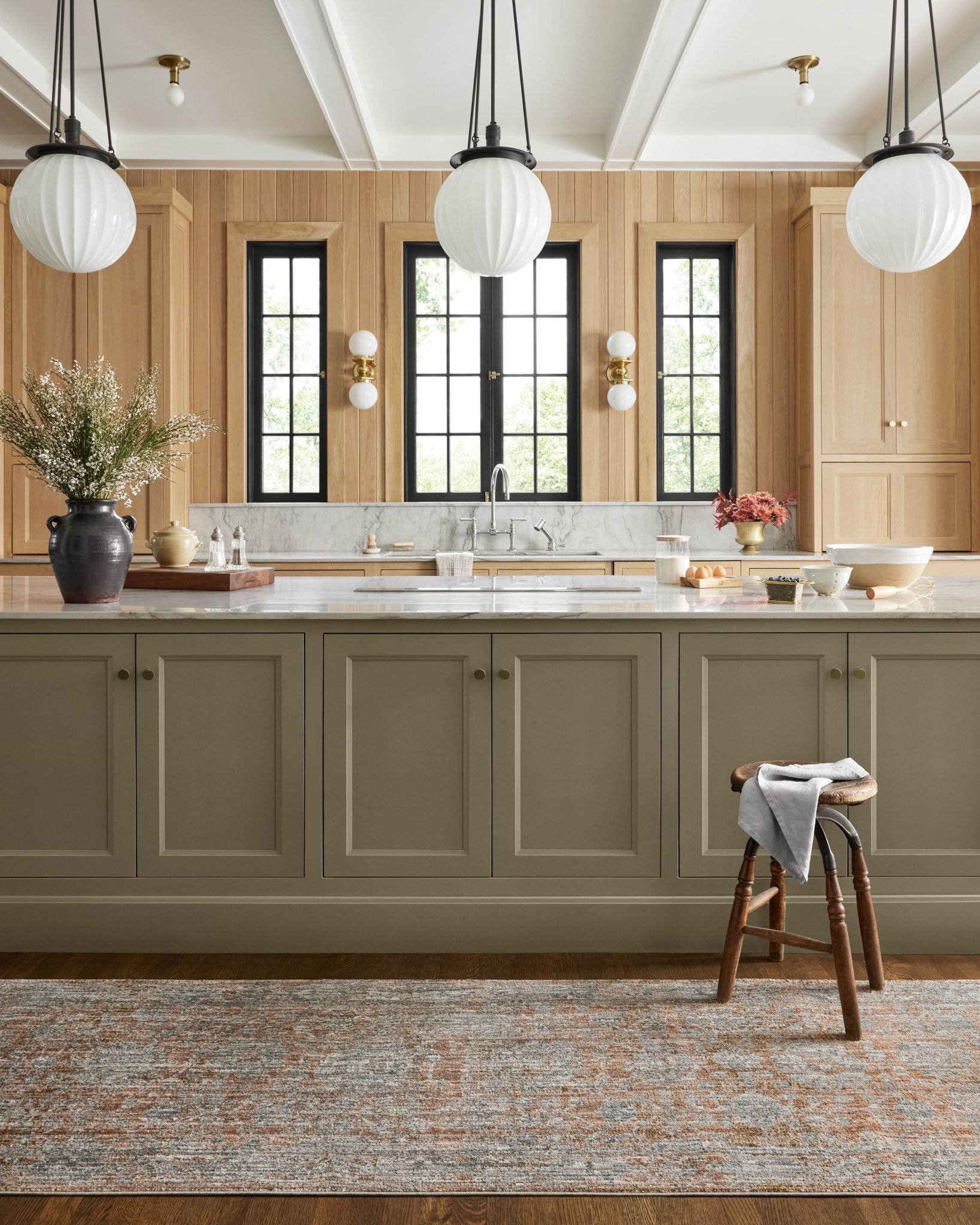 Jean Stoffer x Loloi Katherine Terracotta / Smoke 11' - 6" x 15' - 7" Area Rug White Cliff Studio Area Rugs