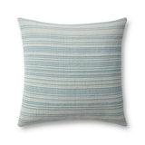 Jean Stoffer x Loloi Martha Blue 22'' x 22'' Cover w/Poly Pillow White Cliff Studio Throw Pillows