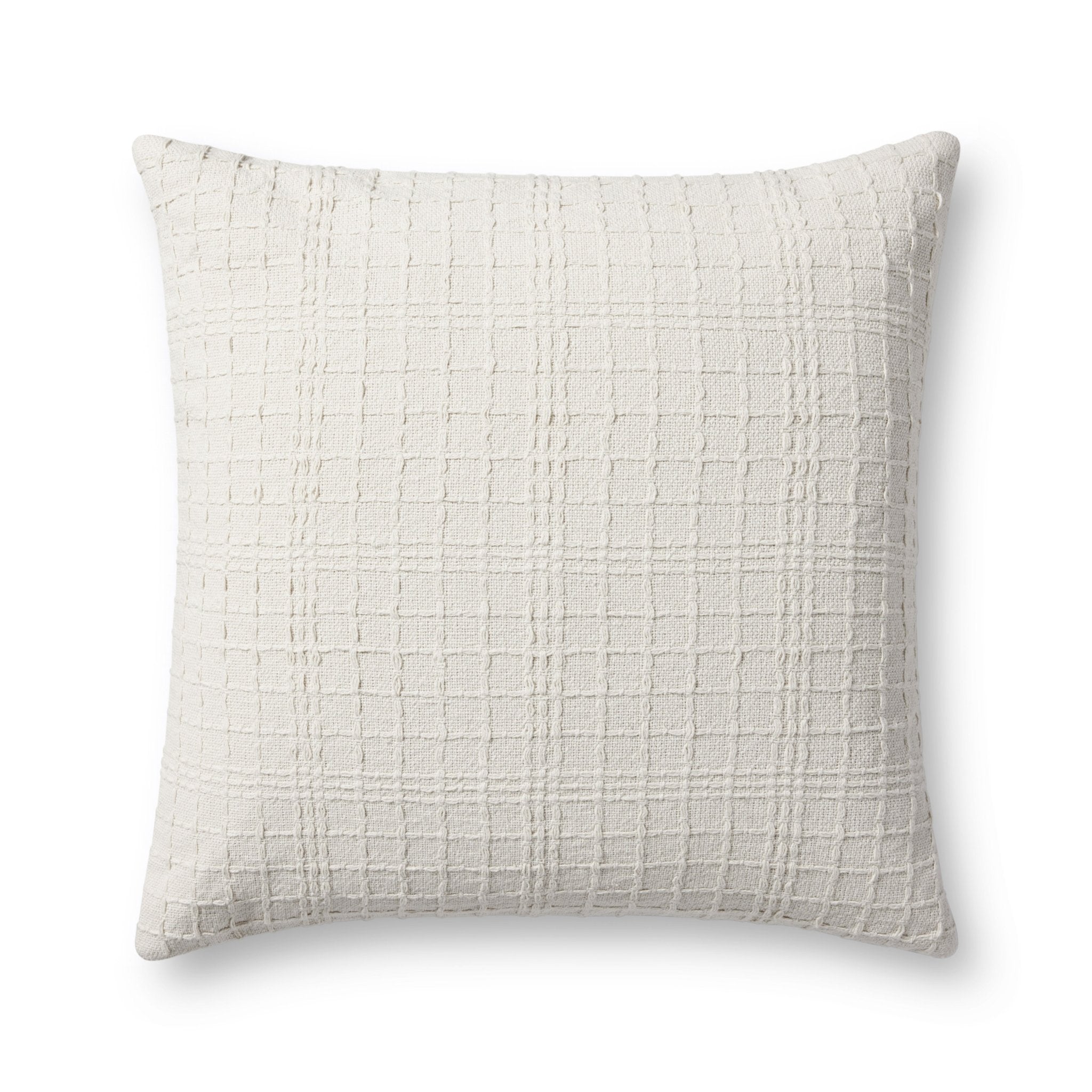 Jean Stoffer x Loloi PJS0015 Ivory 12'' x 27'' Cover Only Pillow White Cliff Studio Throw Pillows
