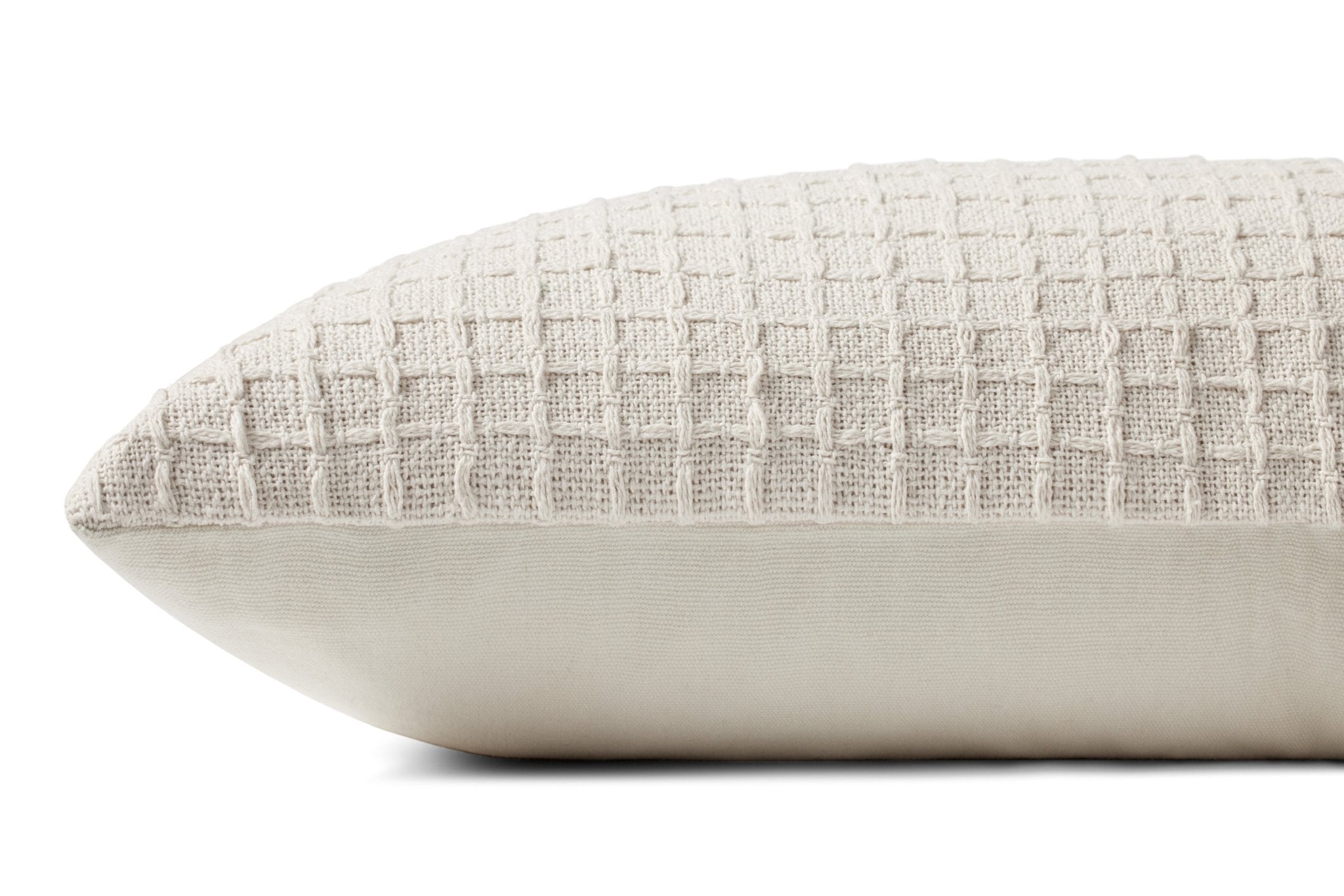 Jean Stoffer x Loloi PJS0015 Ivory 12'' x 27'' Cover Only Pillow White Cliff Studio Throw Pillows