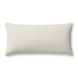 Jean Stoffer x Loloi PJS0015 Ivory 12'' x 27'' Cover Only Pillow White Cliff Studio Throw Pillows