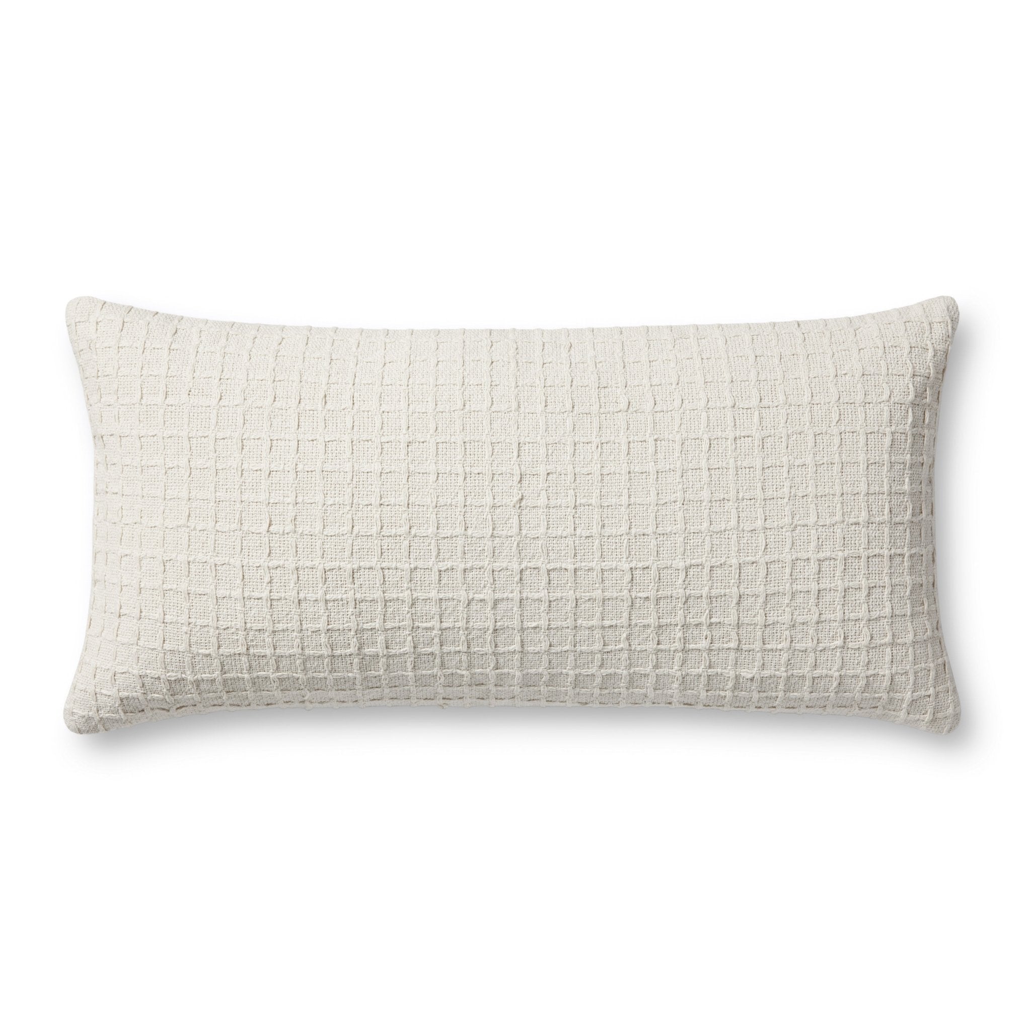 Jean Stoffer x Loloi PJS0015 Ivory 12'' x 27'' Cover Only Pillow White Cliff Studio Throw Pillows