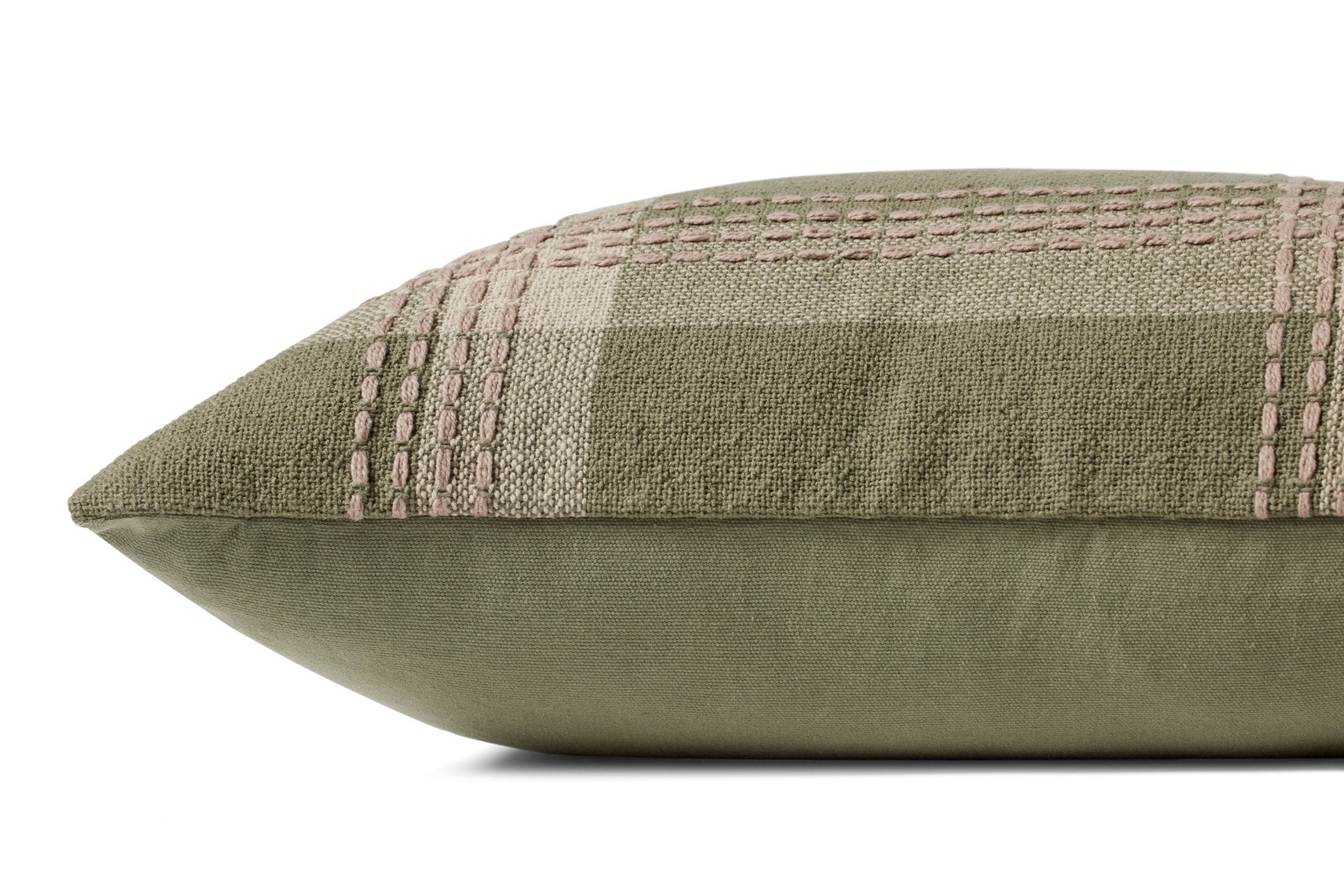 Jean Stoffer x Loloi PJS0016 Green / Multi 18'' x 18'' Cover Only Pillow White Cliff Studio Throw Pillows