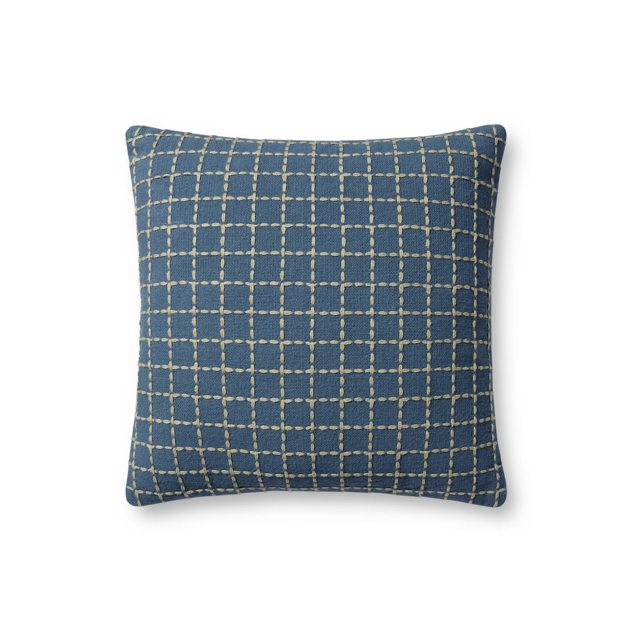 Jean Stoffer x Loloi PJS0017 Blue / Green 18'' x 18'' Cover Only Pillow White Cliff Studio Throw Pillows