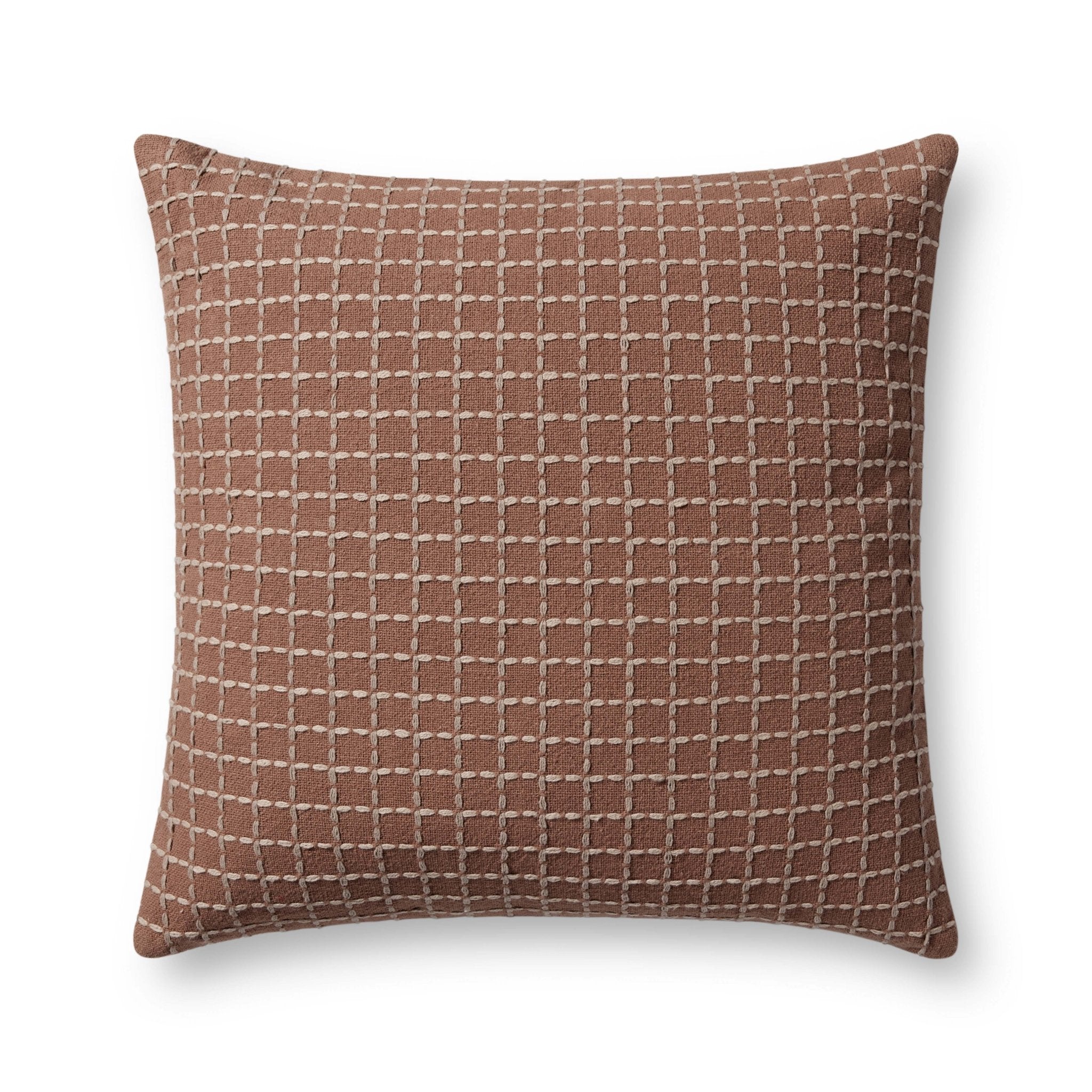 Jean Stoffer x Loloi PJS0017 Rose / Blush 22'' x 22'' Cover Only Pillow White Cliff Studio Throw Pillows