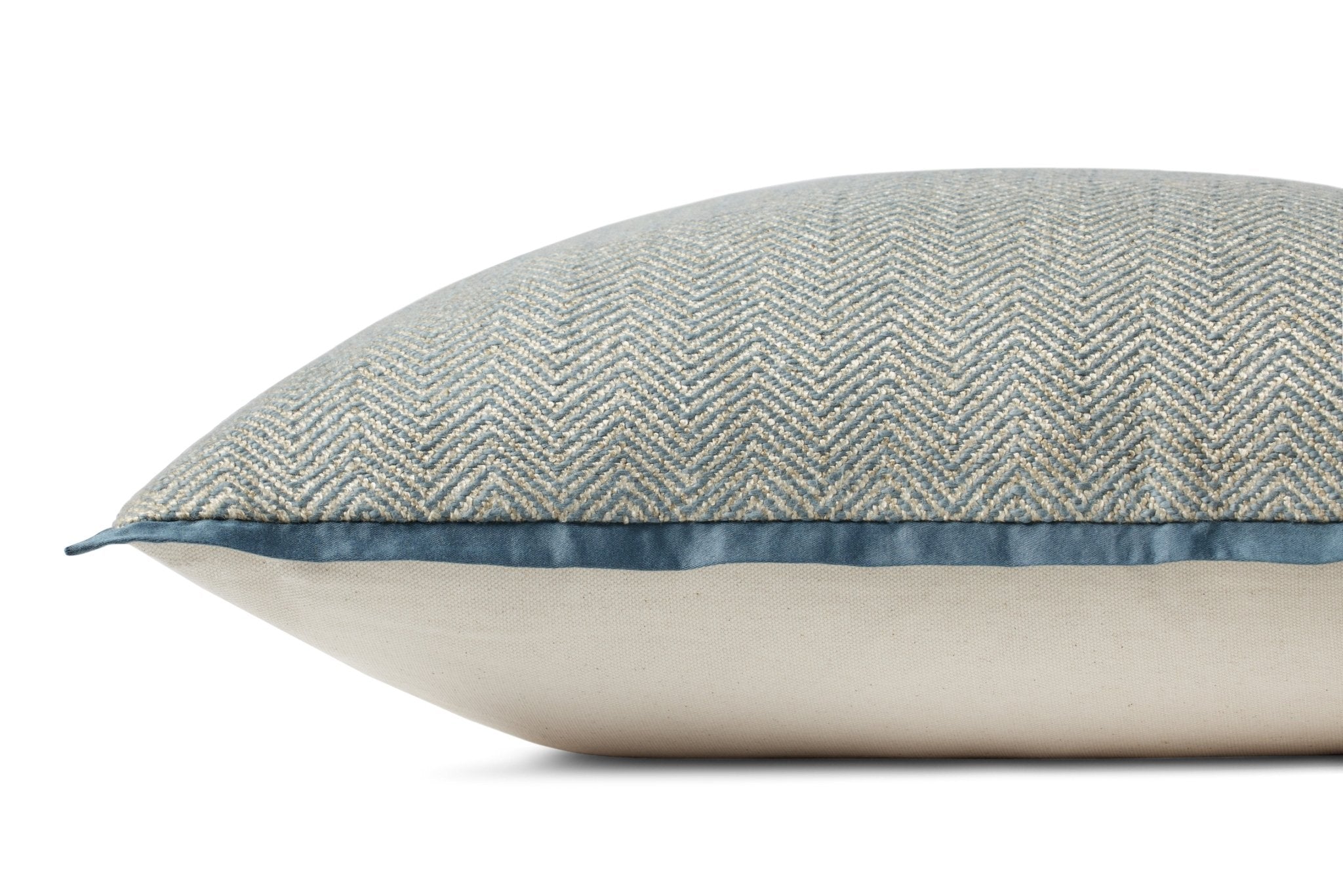 Jean Stoffer x Loloi PJS0018 Blue 22'' x 22'' Cover Only Pillow White Cliff Studio Throw Pillows