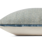 Jean Stoffer x Loloi PJS0018 Blue 22'' x 22'' Cover Only Pillow White Cliff Studio Throw Pillows