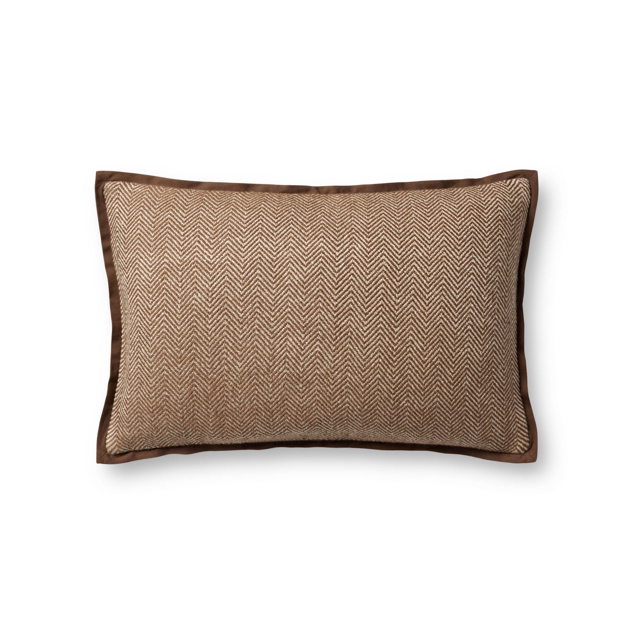 Jean Stoffer x Loloi PJS0018 Chocolate 13'' x 21'' Cover Only Pillow White Cliff Studio Throw Pillows