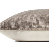 Jean Stoffer x Loloi PJS0018 Dark Taupe 16'' x 26'' Cover Only Pillow White Cliff Studio Throw Pillows