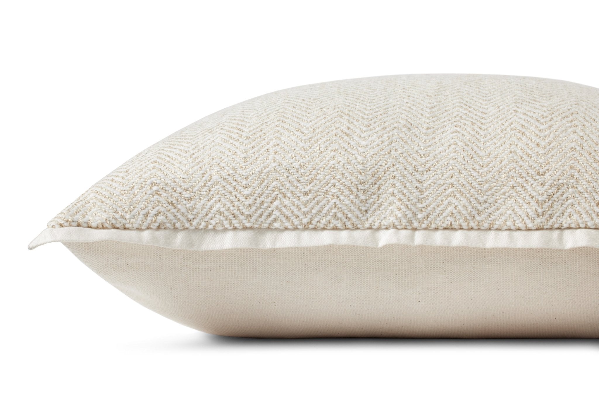 Jean Stoffer x Loloi PJS0018 Ivory 18'' x 18'' Cover Only Pillow White Cliff Studio Throw Pillows